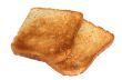 two pieces of toast on white