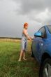 Woman and a car