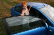 Woman and a car