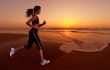 running and sunset