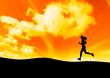 Running and sunset
