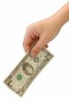 hand with twenty dollars