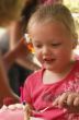 young girl on birthday