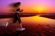 running and sunset