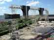 Industrial gantry being taken apart