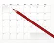 Red Pencil On Calendar