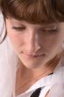 woman in white headscarf