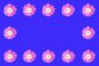Pink Flowers On Blue