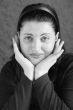 Black-and-white portrait.