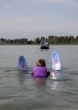 young boy ready to waterski