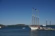 Tall ship in harbor