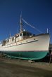 Large boat in dry dock