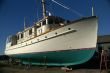 Large boat in dry dock