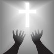Supplication Hands Cross Silhouette