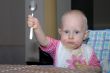 baby girl eating