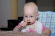 baby girl eating