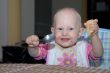 baby girl eating