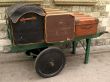 old style luggage on trolley