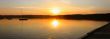 evening lake - panoramic view