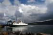 Beautiful Norwegian fjord with ferry