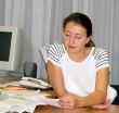 woman reads documents