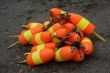 Lobster buoys, orange & yellow