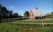 New England red barn and fence
