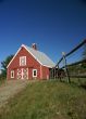 New England red barn and fence