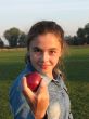 Girl and apple