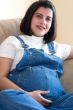 Pregnant woman smiling
