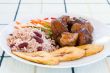 Stewed Chicken with Rice and Vegetables - Jamaican Style