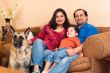 East Indian Couple with their son and dog