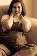 Pregnant woman smiling