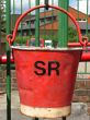 Old red fire bucket