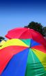 Colourful summer umbrellas as sunshades