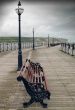 Empty pier on a grey day