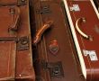 close up of old luggage