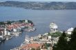view of Bergen in Norway from the top of Mount Floyen.