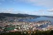 view of Bergen in Norway from the top of Mount Floyen.