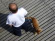 Man out with his dog