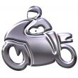 3D Silver Motorbike