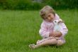 little girl with a rabbit