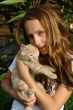 the young woman with cat