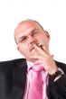 Smoking businessman