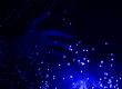Deep blue hand and optical fibres