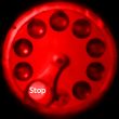Red stop indicator white letters