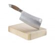 Meat-cleaver and chopping board