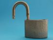 close-up of padlock in unlocked position