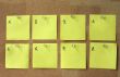 eight blank paper sheets