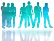 textures style of people silhouettes